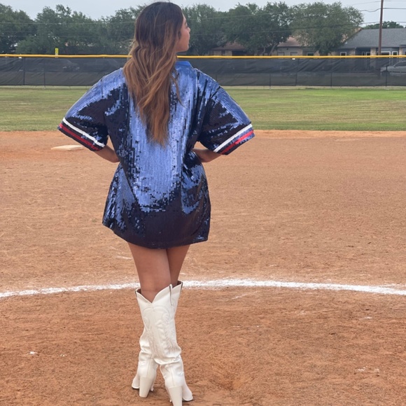 Rangers Fan Oversized Sequin Shirt/Dress - Picture 5 of 5